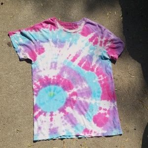 Small blue, pink, purple,and white tye dye tshirt
